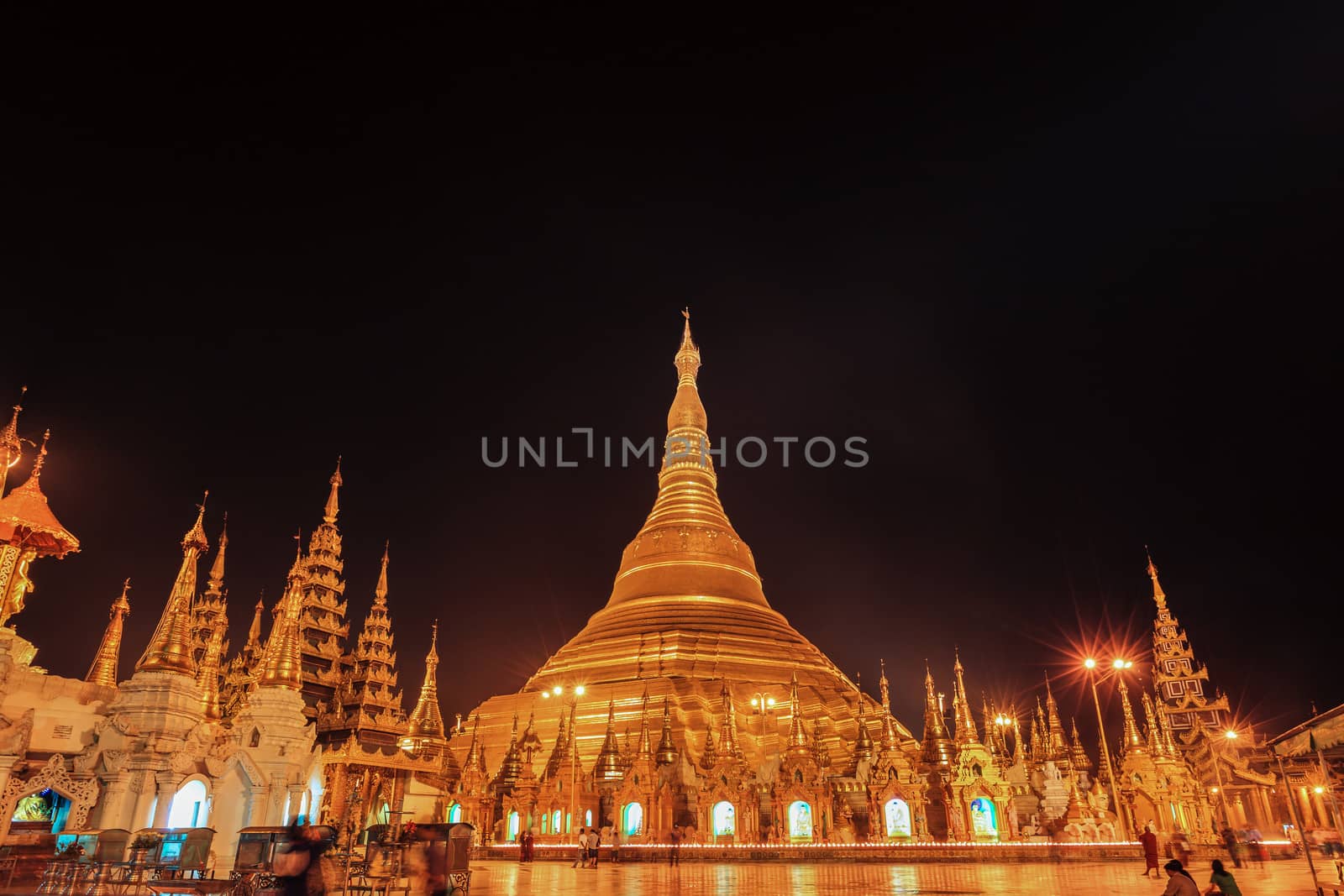 Shwedagon pagoda in Yangon, Myanmar
