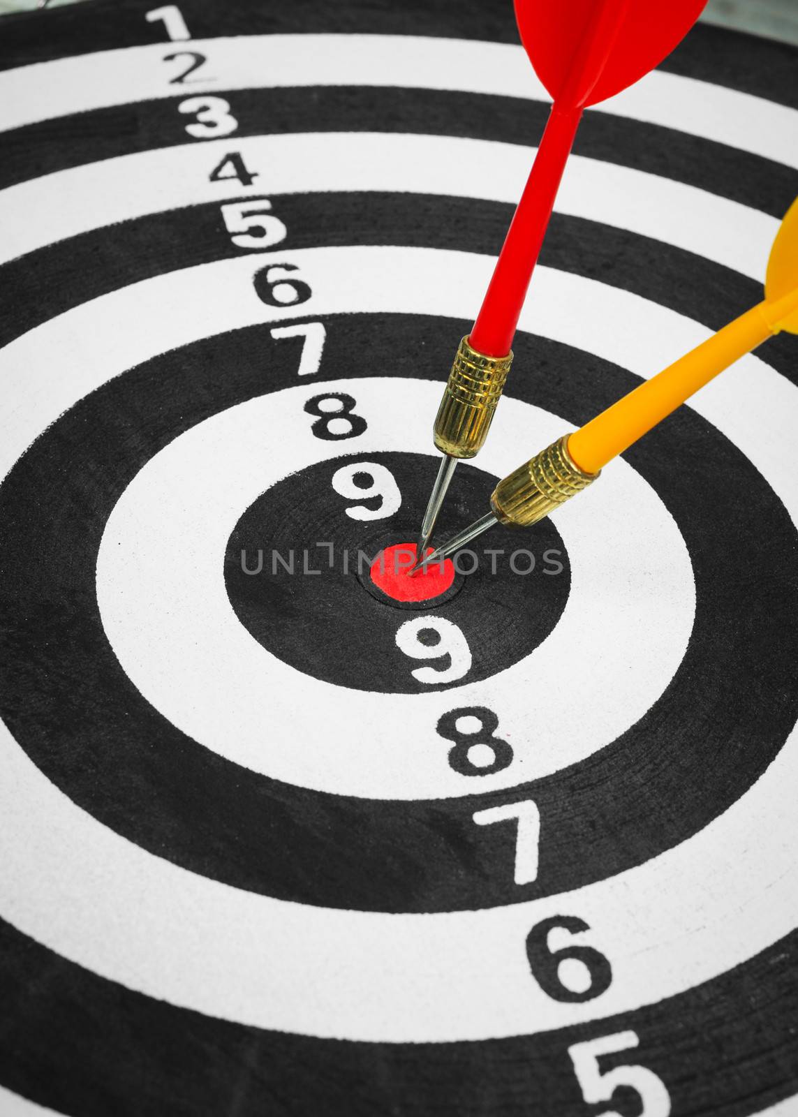 Business competition target concept and darts board