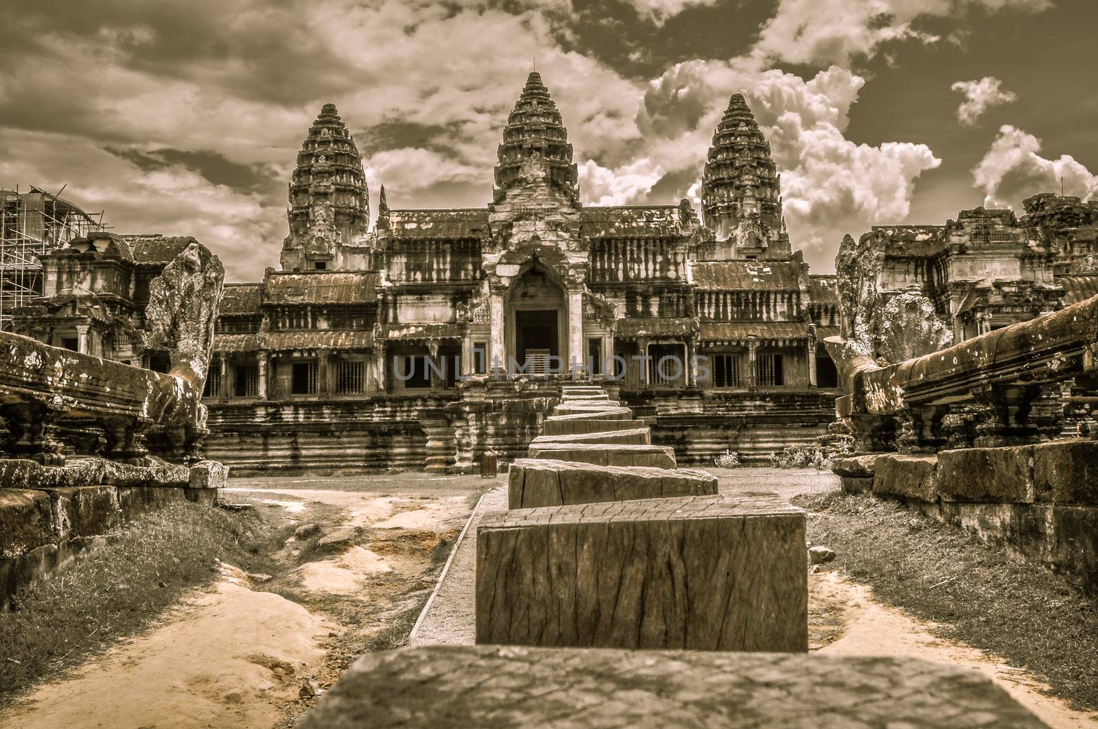 Bayon Temple and Angkor Wat Khmer Kingdom Religion complex in Siem Reap, Cambodia Asia