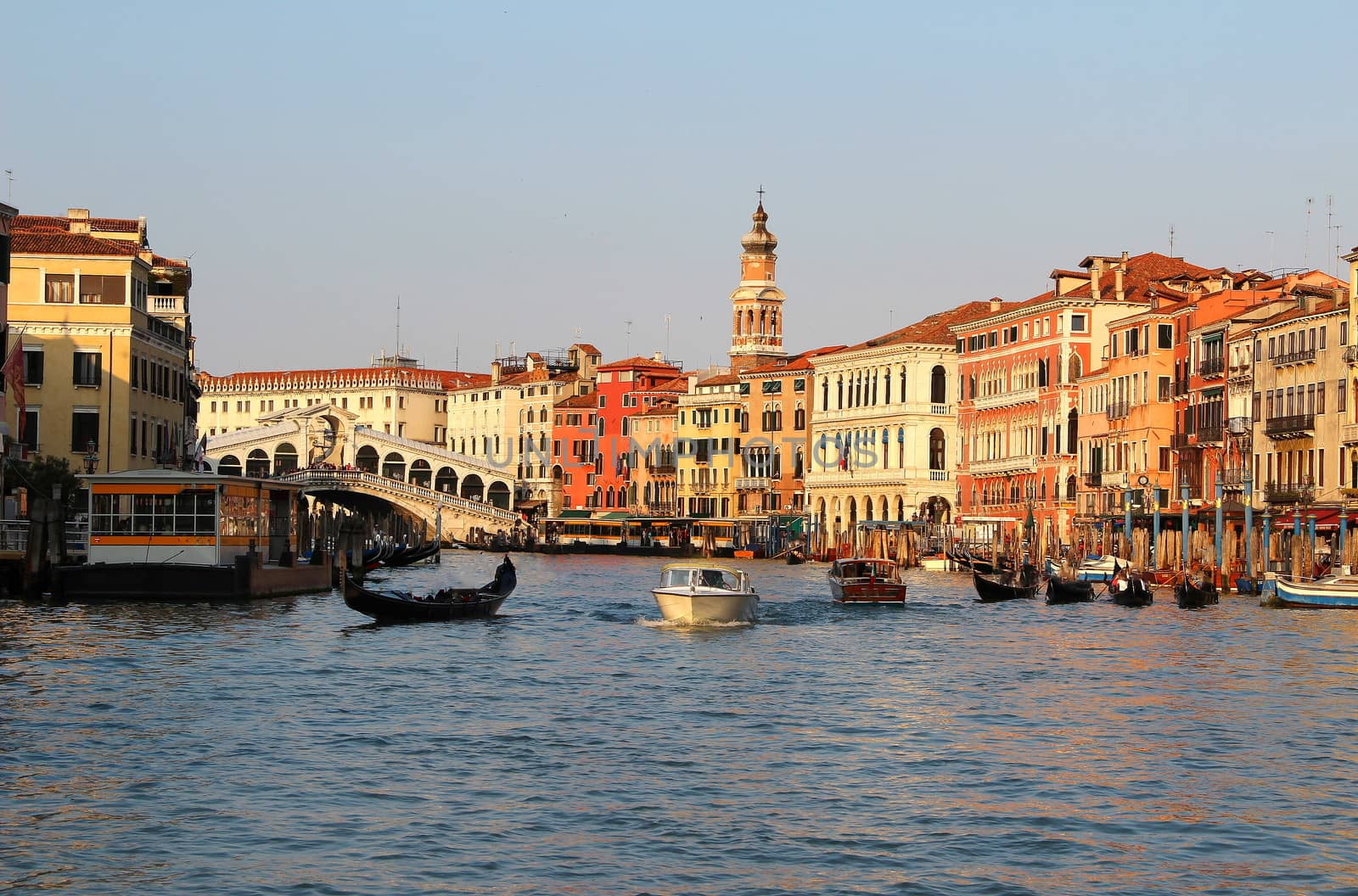 gondolas and boats in venice