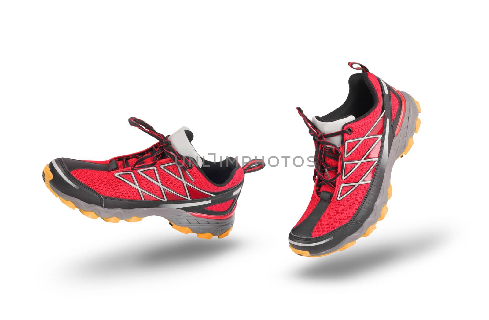 Running red sport shoes by anterovium