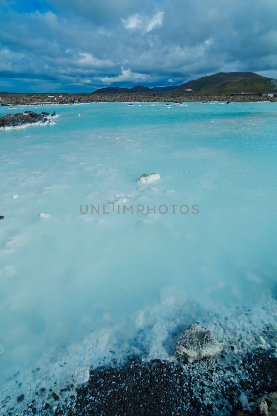 The famous blue lagoon geothermal bath near Reykjavik, Iceland