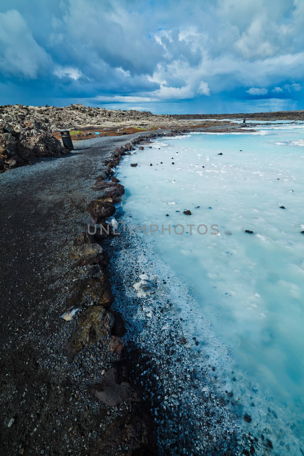 The famous blue lagoon geothermal bath near Reykjavik, Iceland