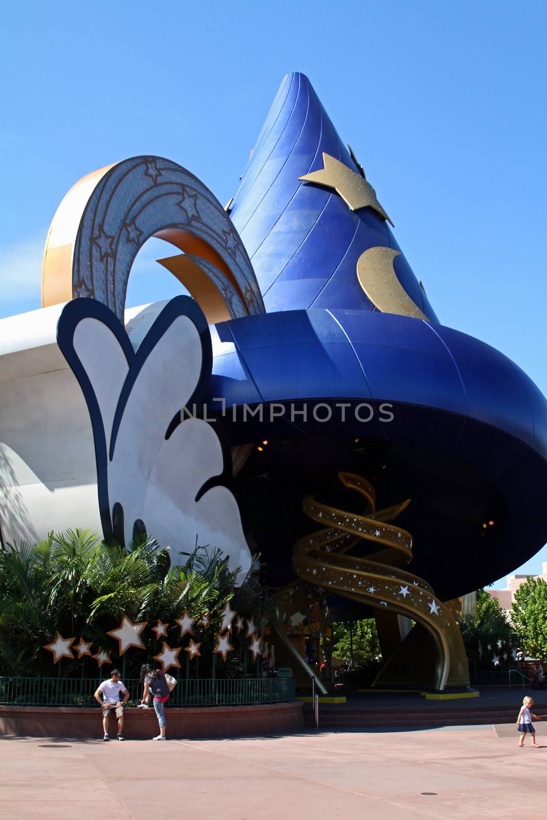 ORLANDO, FL - October 23, 2013: Mickey's Wizards Hat in Disney World Hollywood Studio amusement park in Orlando, FL. The park was formerly called MGM Studios.