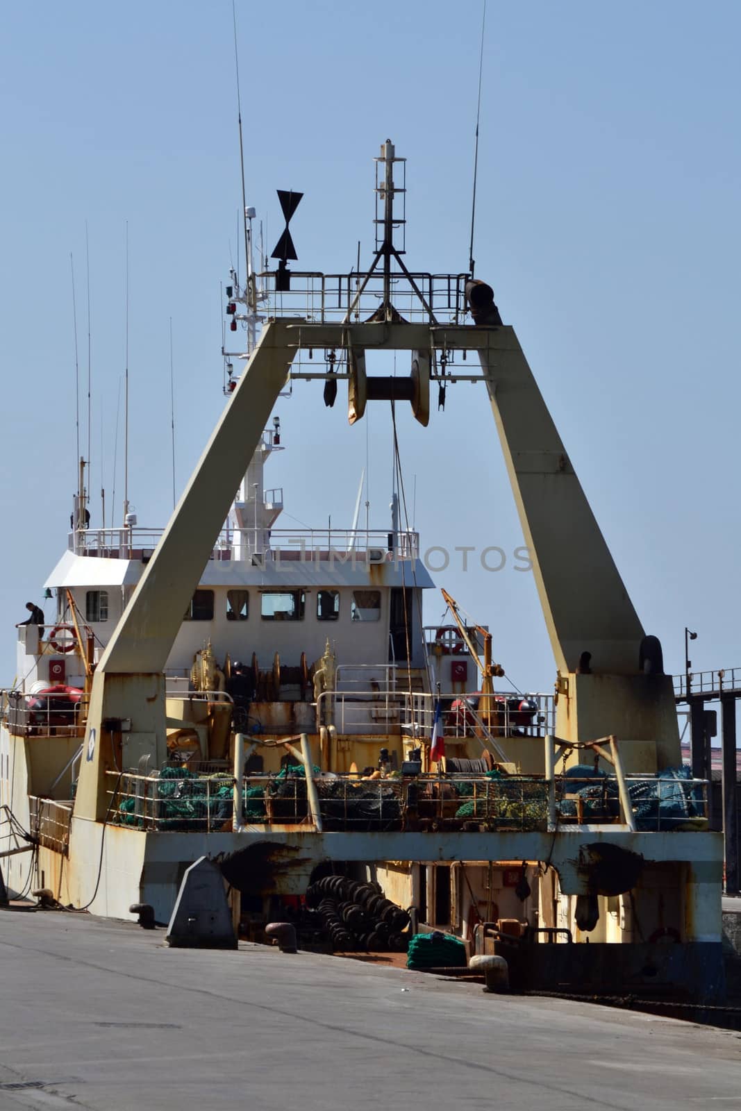 Fishing boat in the port of Boulogne-sur-Mer. France