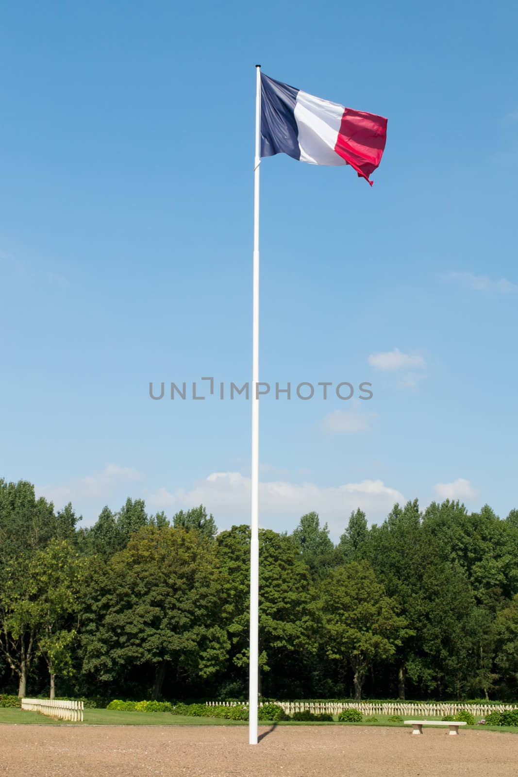 War 14-18. National Cemetery of Notre-Dame-de-Lorette. The national flag of France