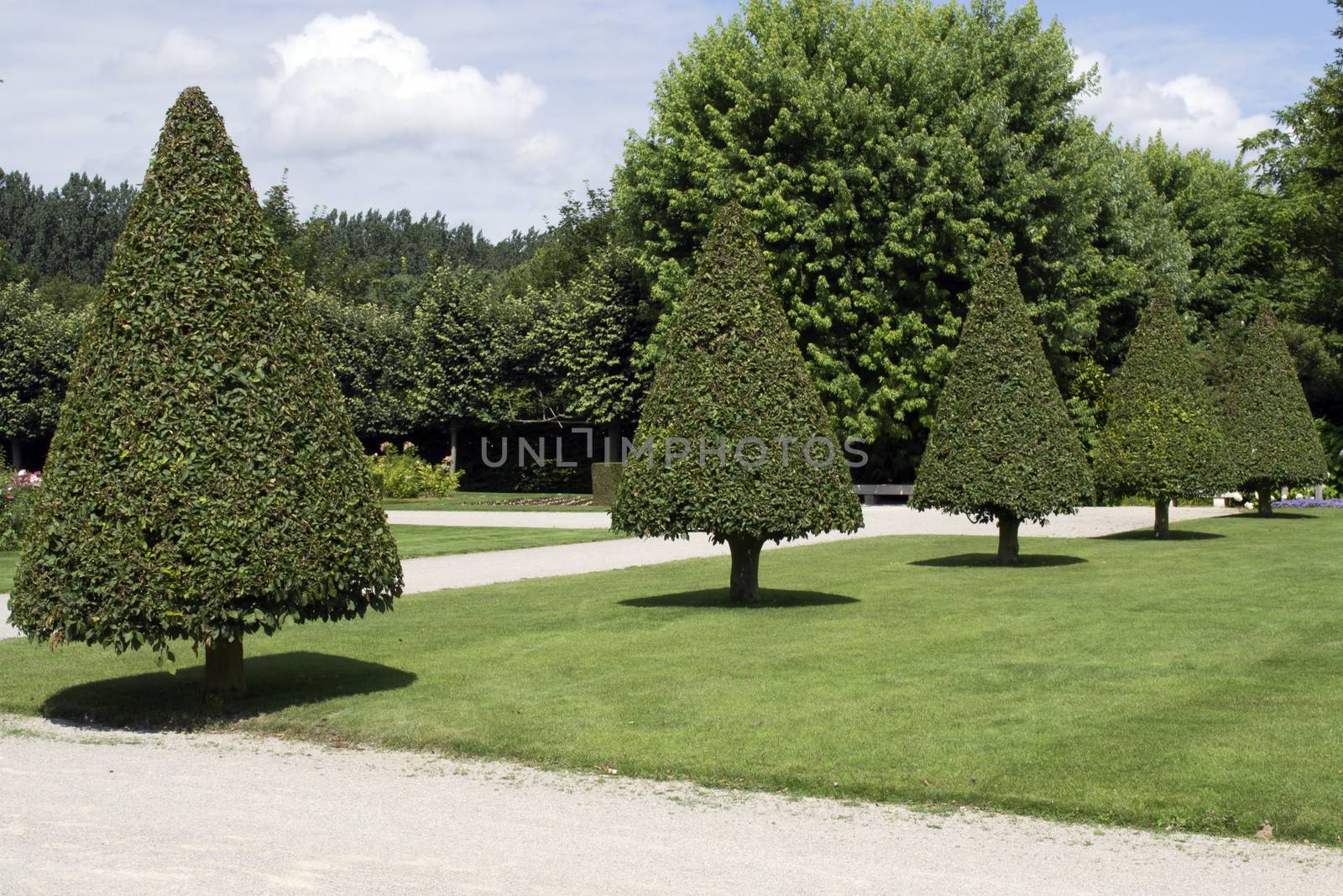 Garden of the abbey of Valloires in France