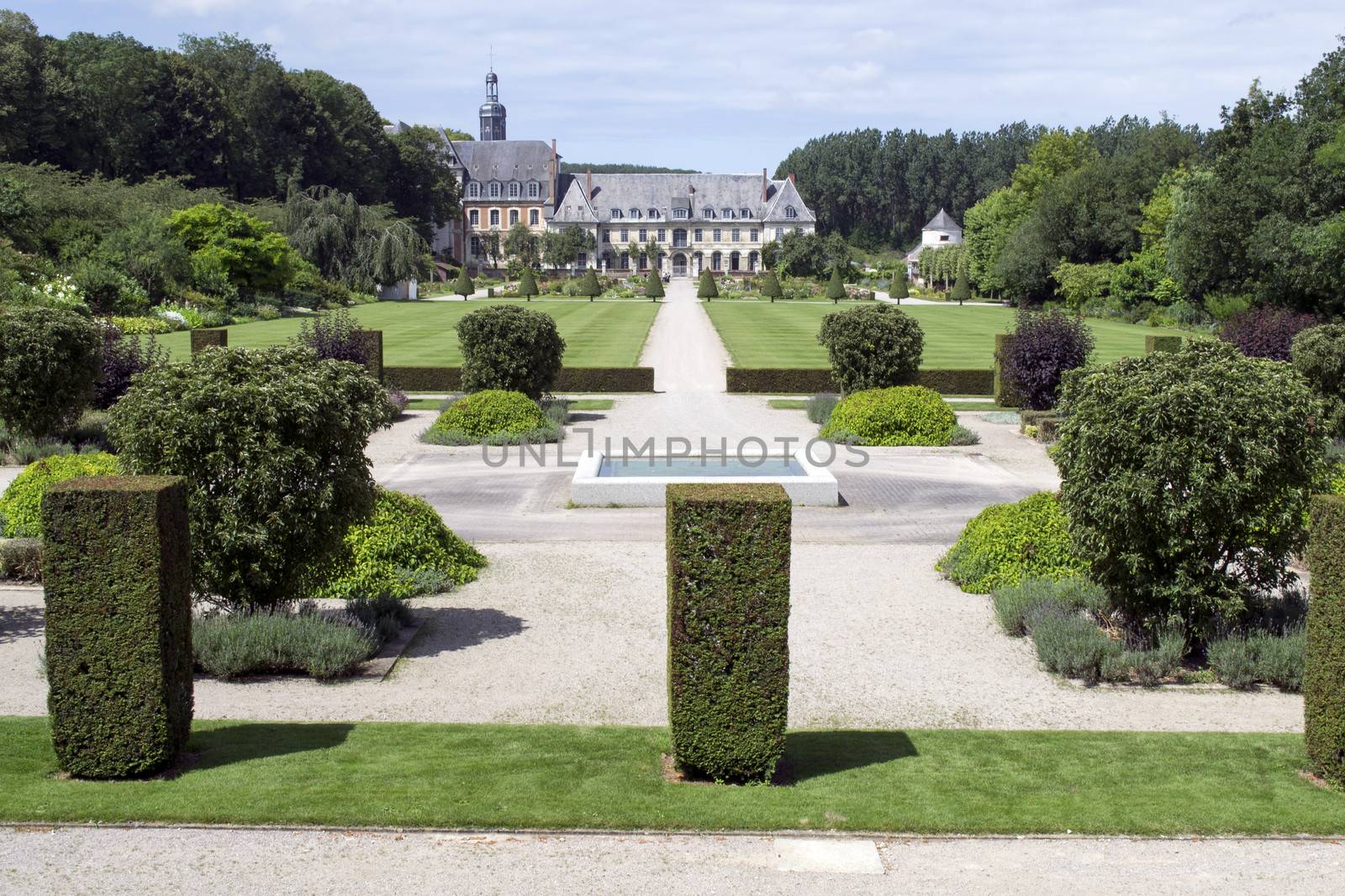 Garden of the abbey of Valloires in France