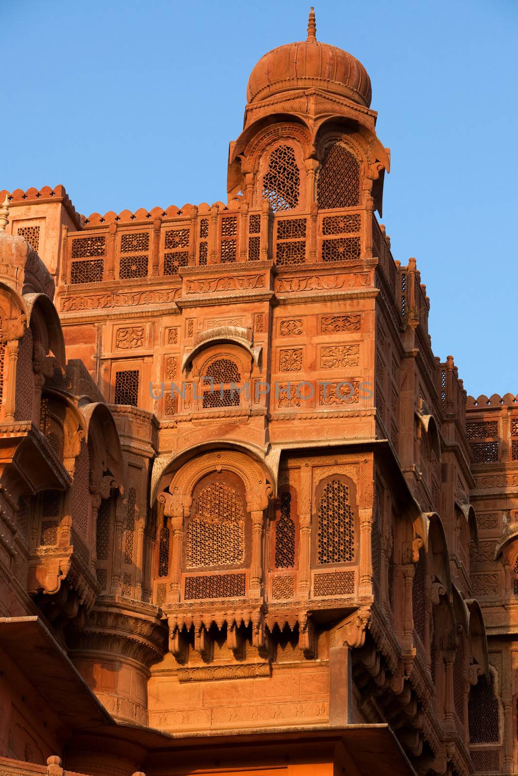 Junagarh Fort in city of Bikaner rajasthan state in india