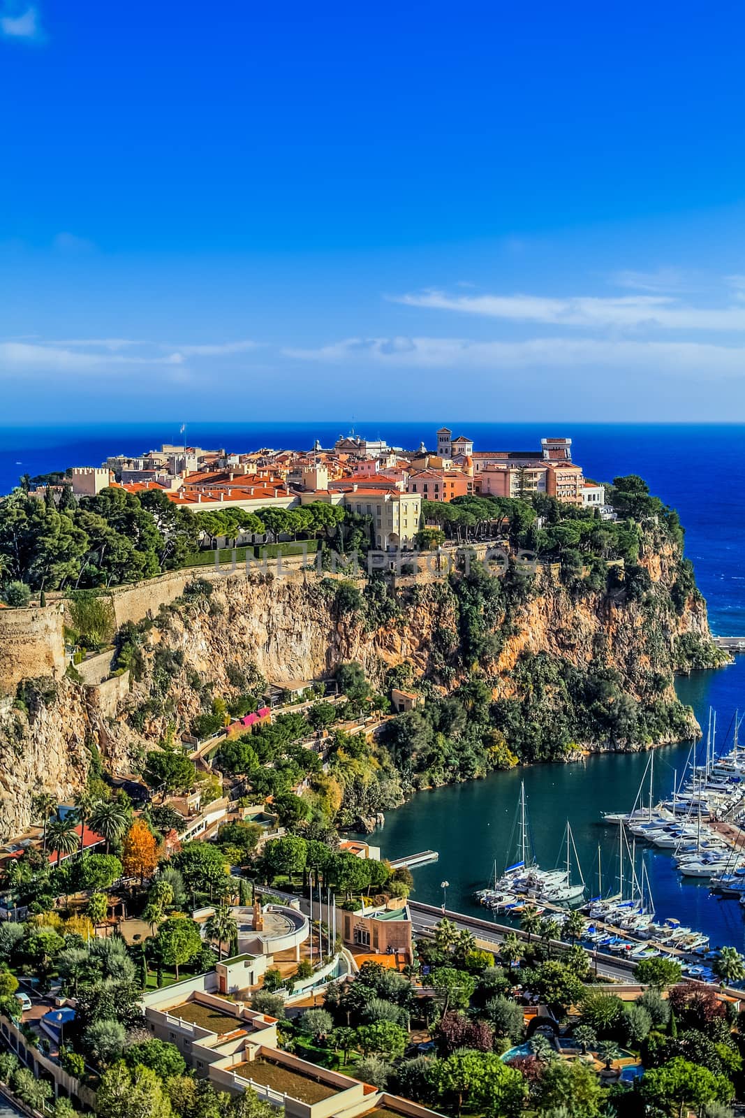 the rock the city of principaute of monaco and monte carlo in the south of France