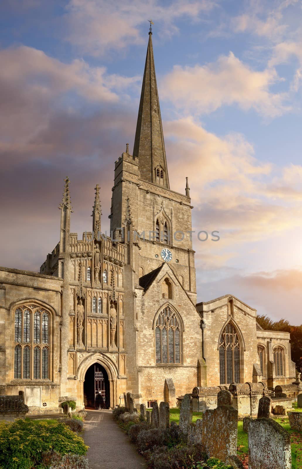 St. John the Baptist church, Burford, Oxfordshire, England.