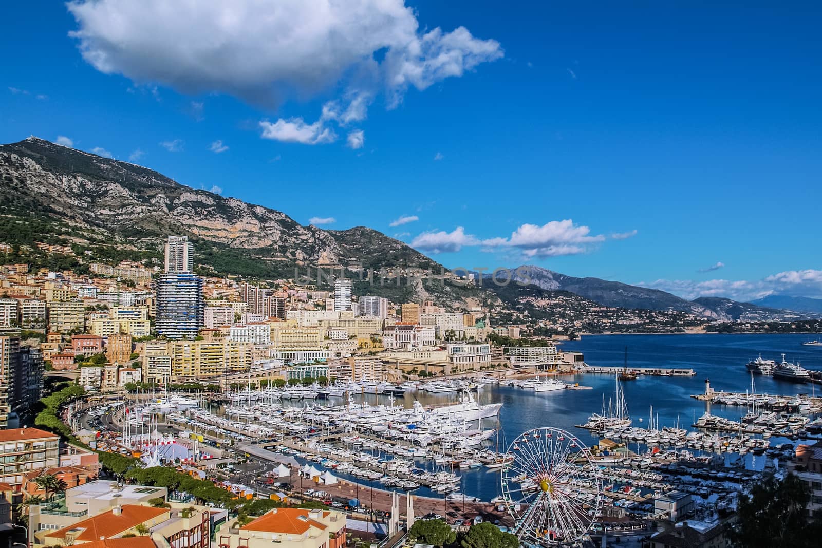 harbor city of principaute of monaco and monte carlo in the south of France