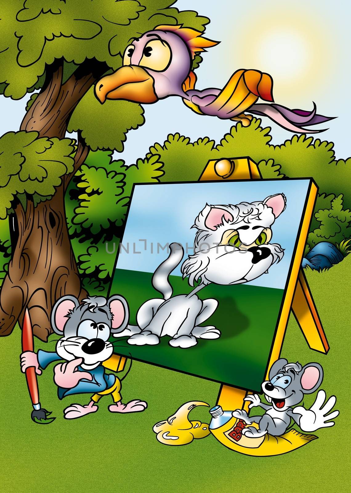 Mouse Painter - Cartoon Illustration, Bitmap