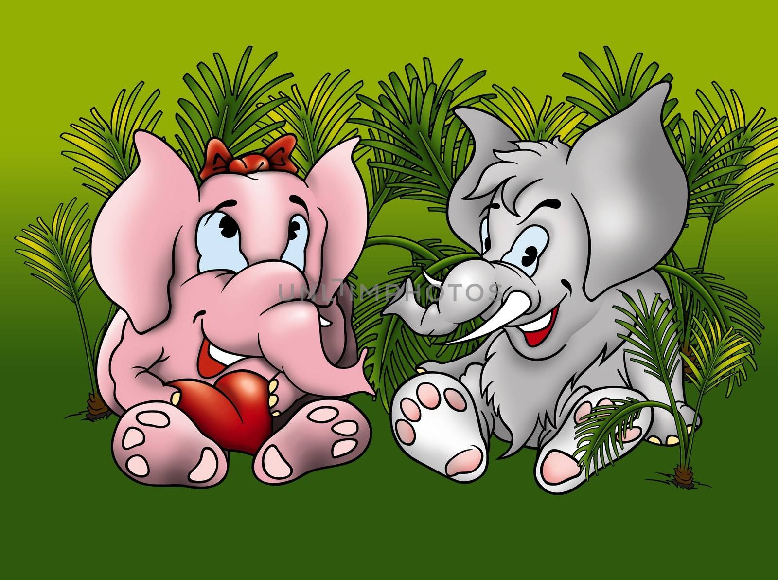 Two Elephants by illustratorCZ