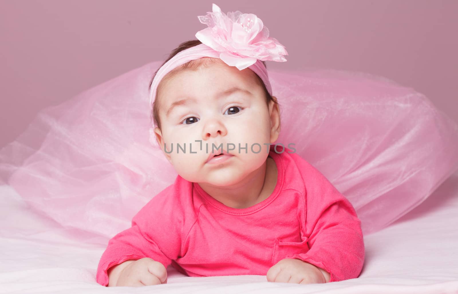baby in pink tutu by oksix