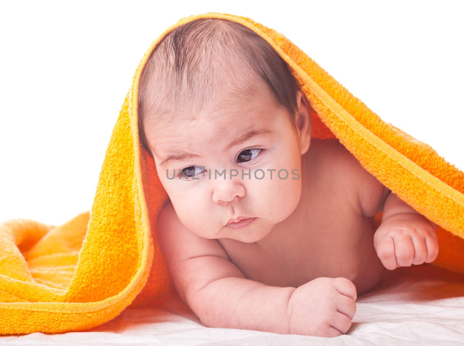 Baby under towel by oksix