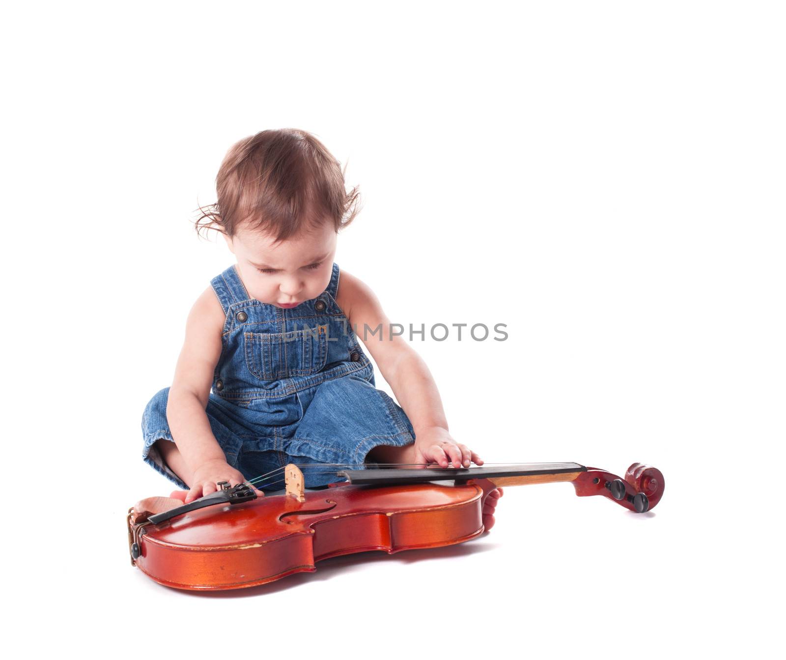 baby and violin by oksix
