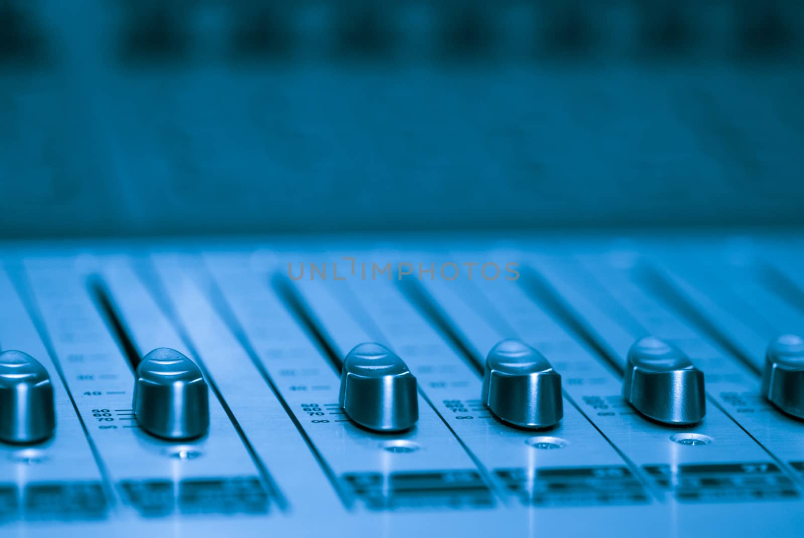 Audio board, selective focus, shallow deep of field