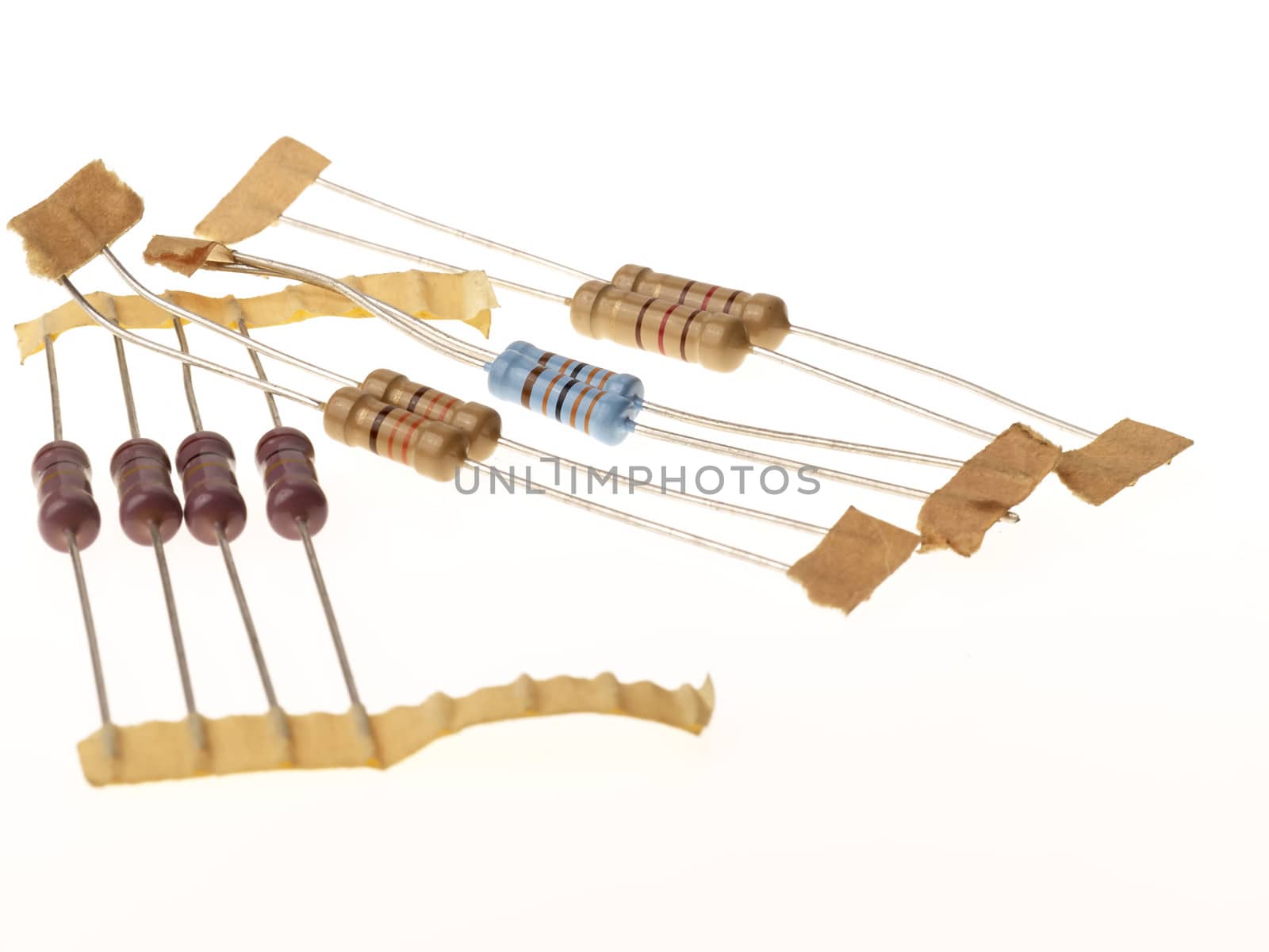 Resistors macro isolated on white