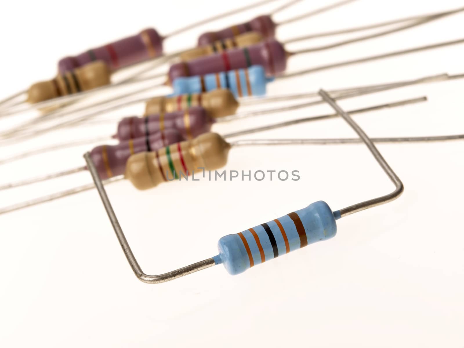 Resistors macro isolated on white         