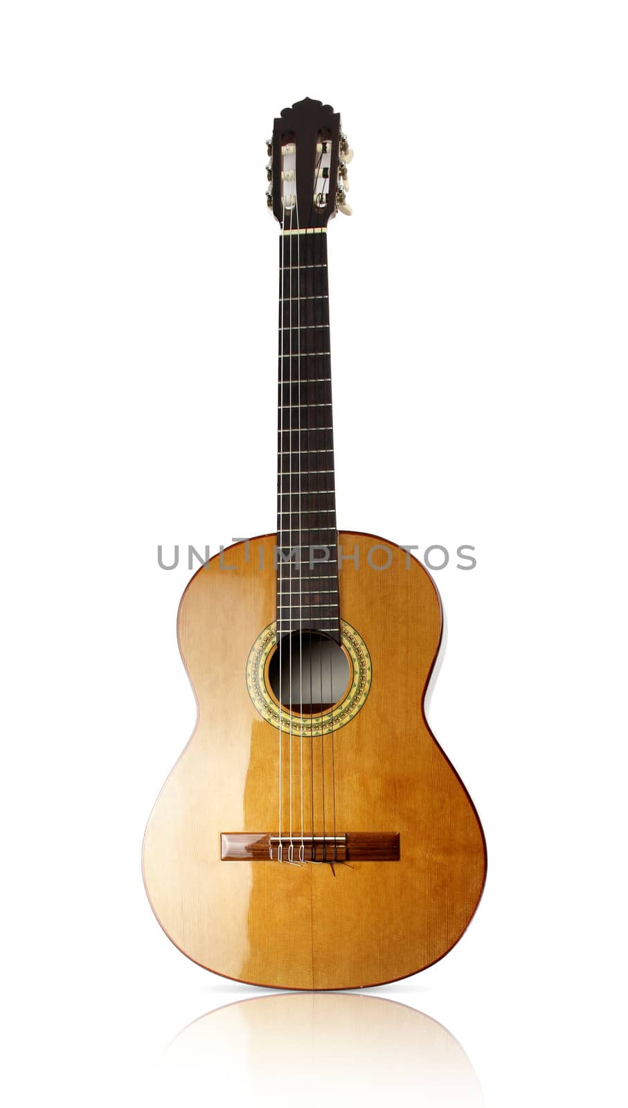 Beautiful Acoustic guitar isolated on white background