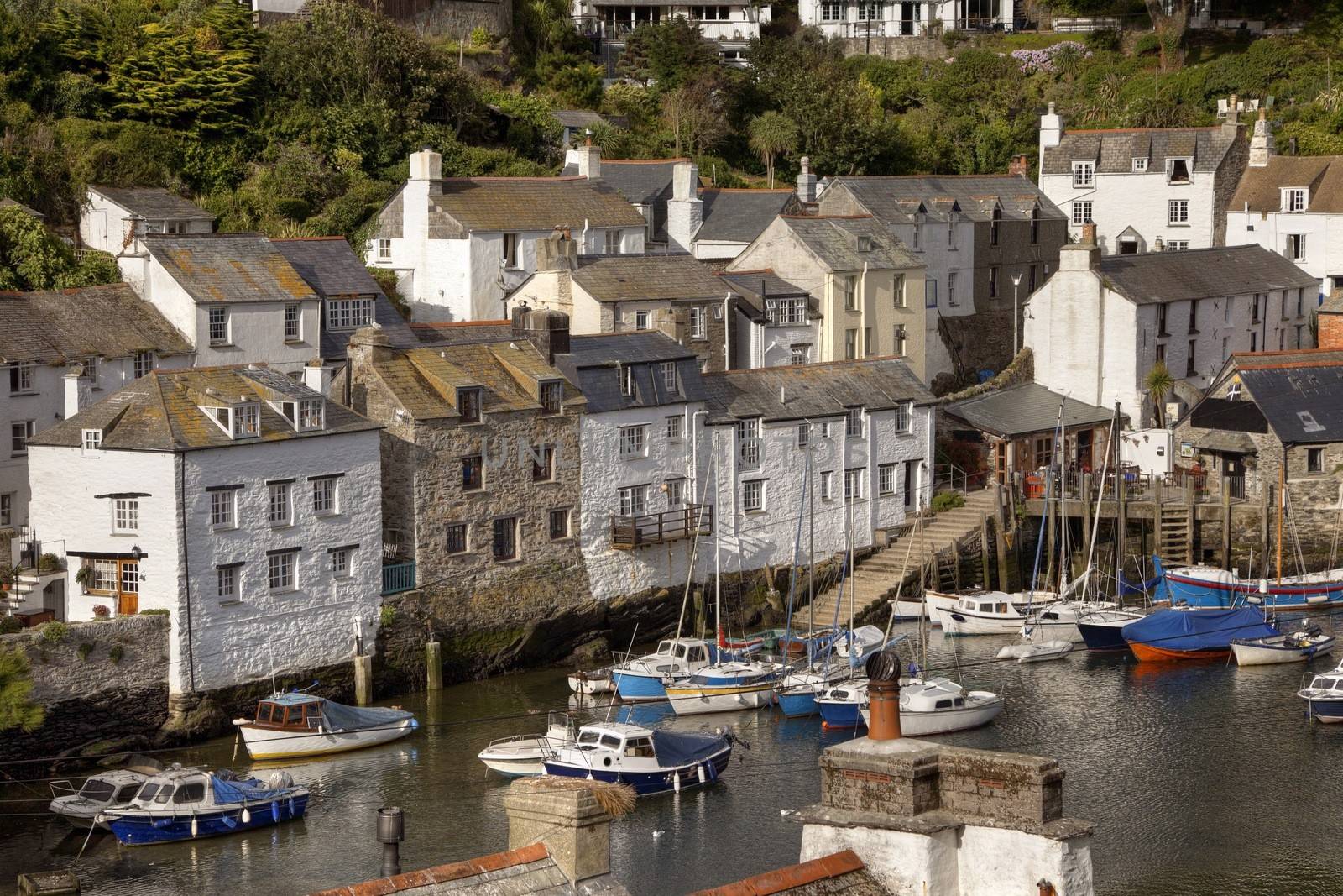 The historic fishing village of Polperro, Cornwall, England.