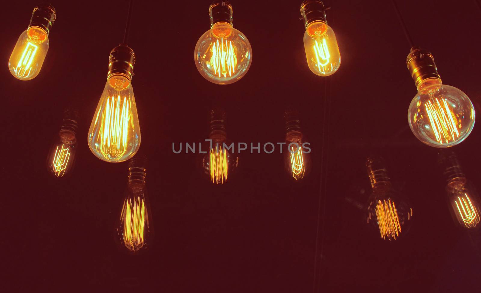 Vintage lighting decor with retro filter effect by nuchylee