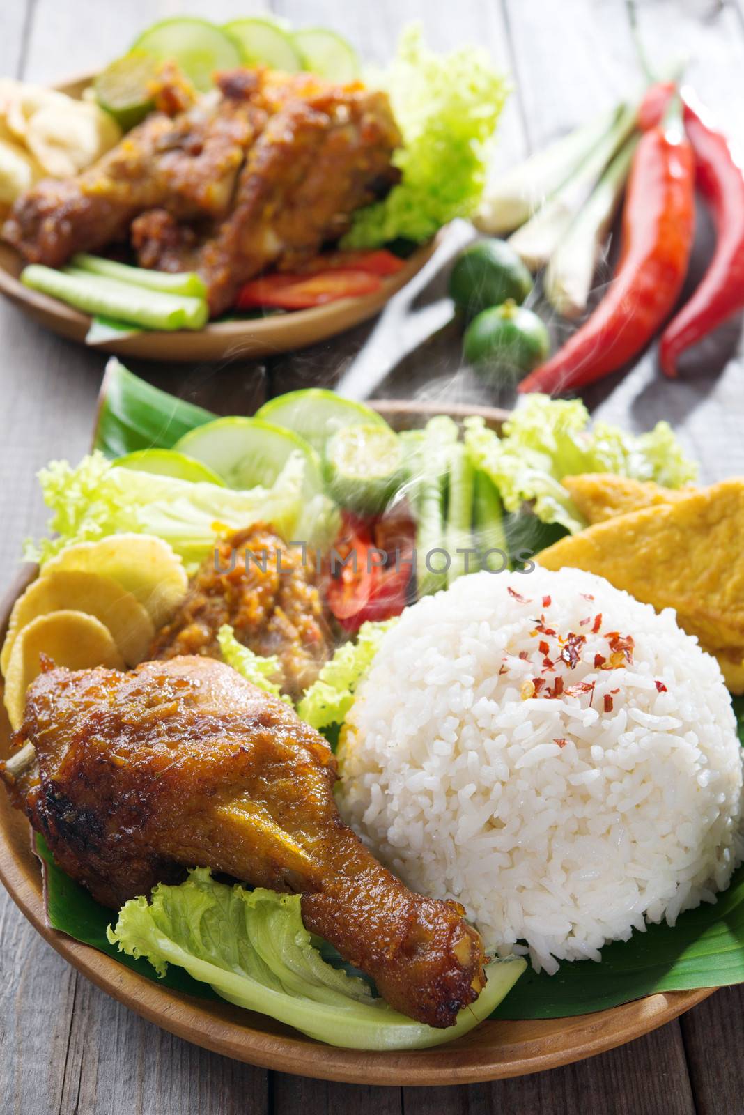 Indonesian food nasi ayam penyet by szefei