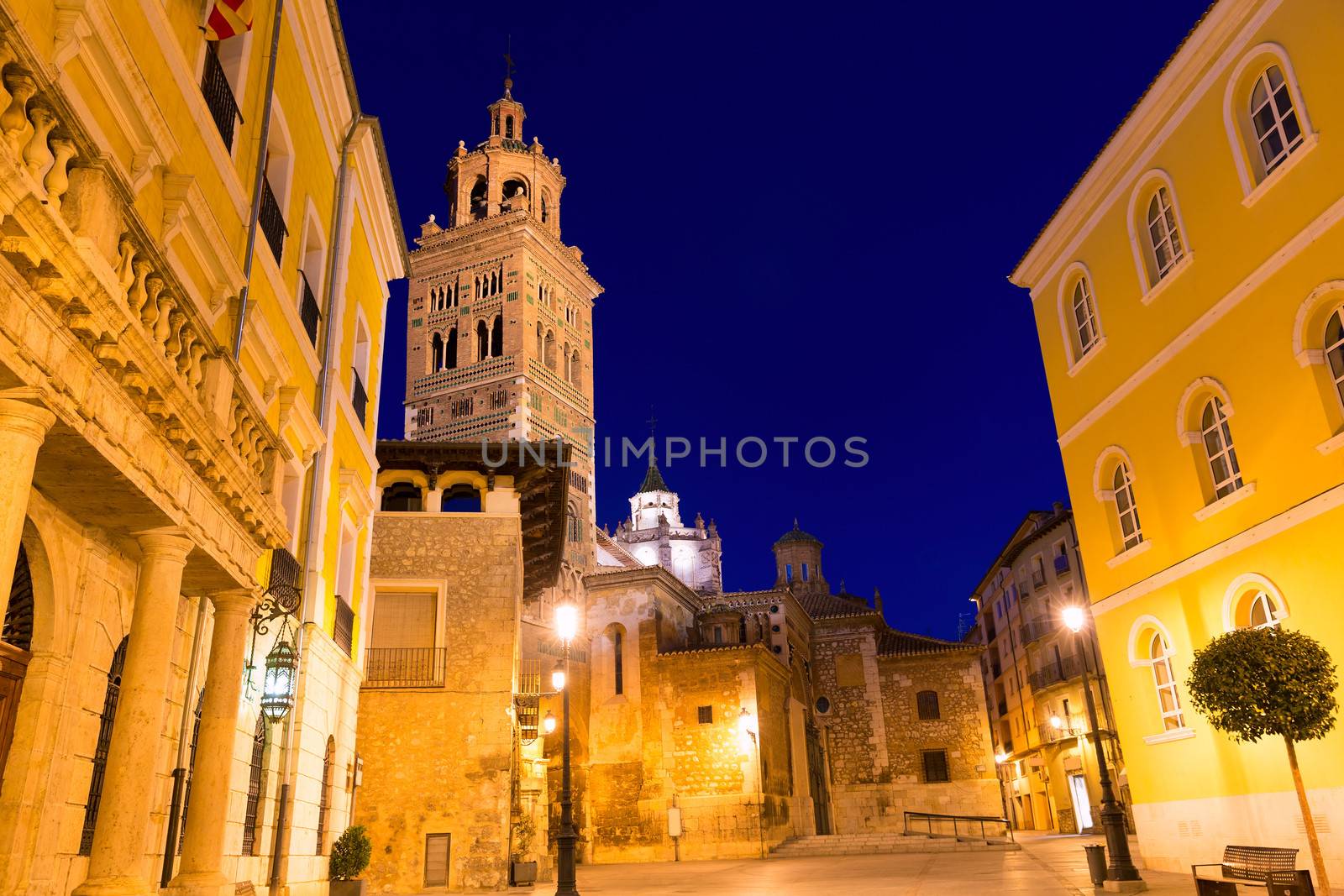 Aragon Teruel Cathedral Santa Maria unesco and City town hall at Spain