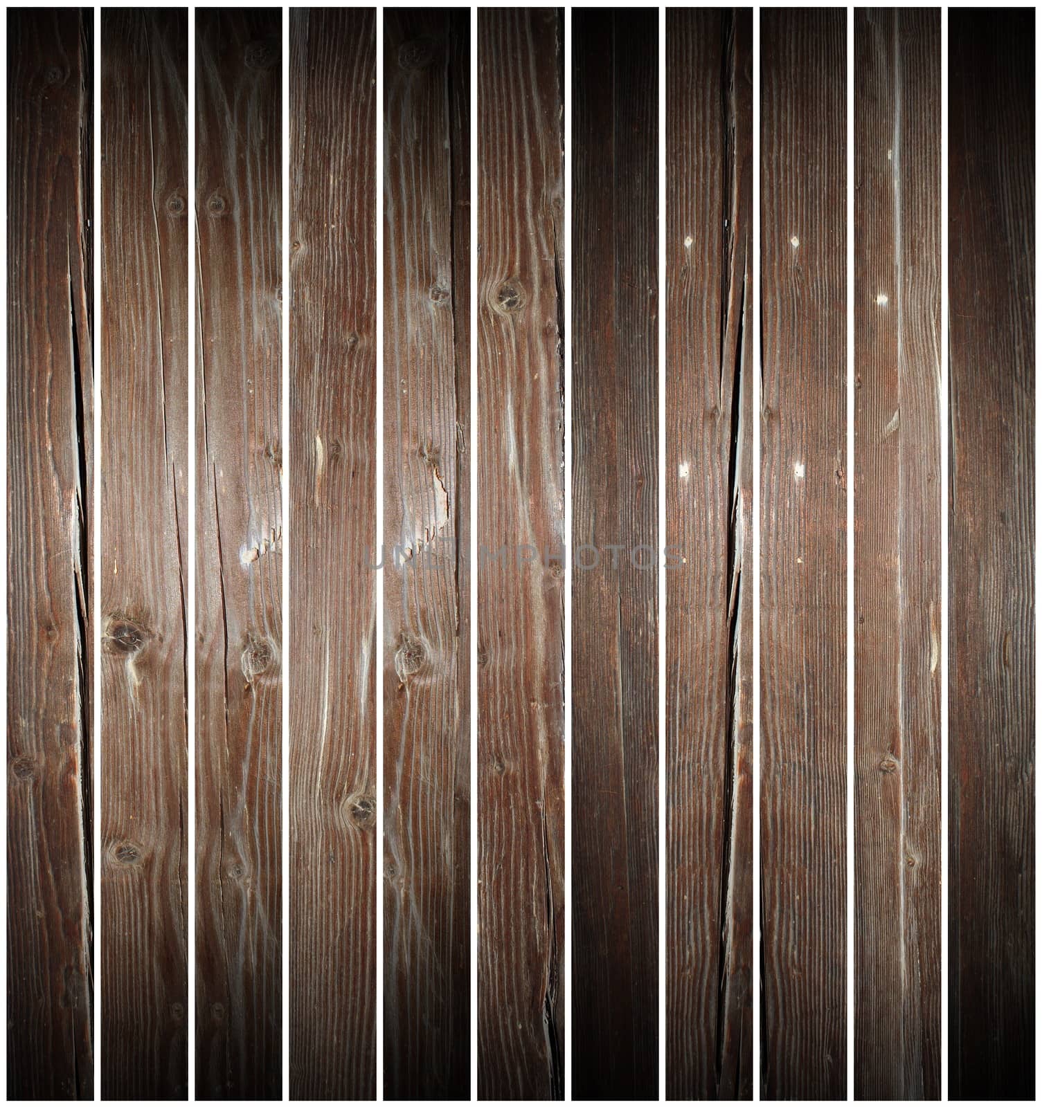 old wood planks isolated on white background for your design