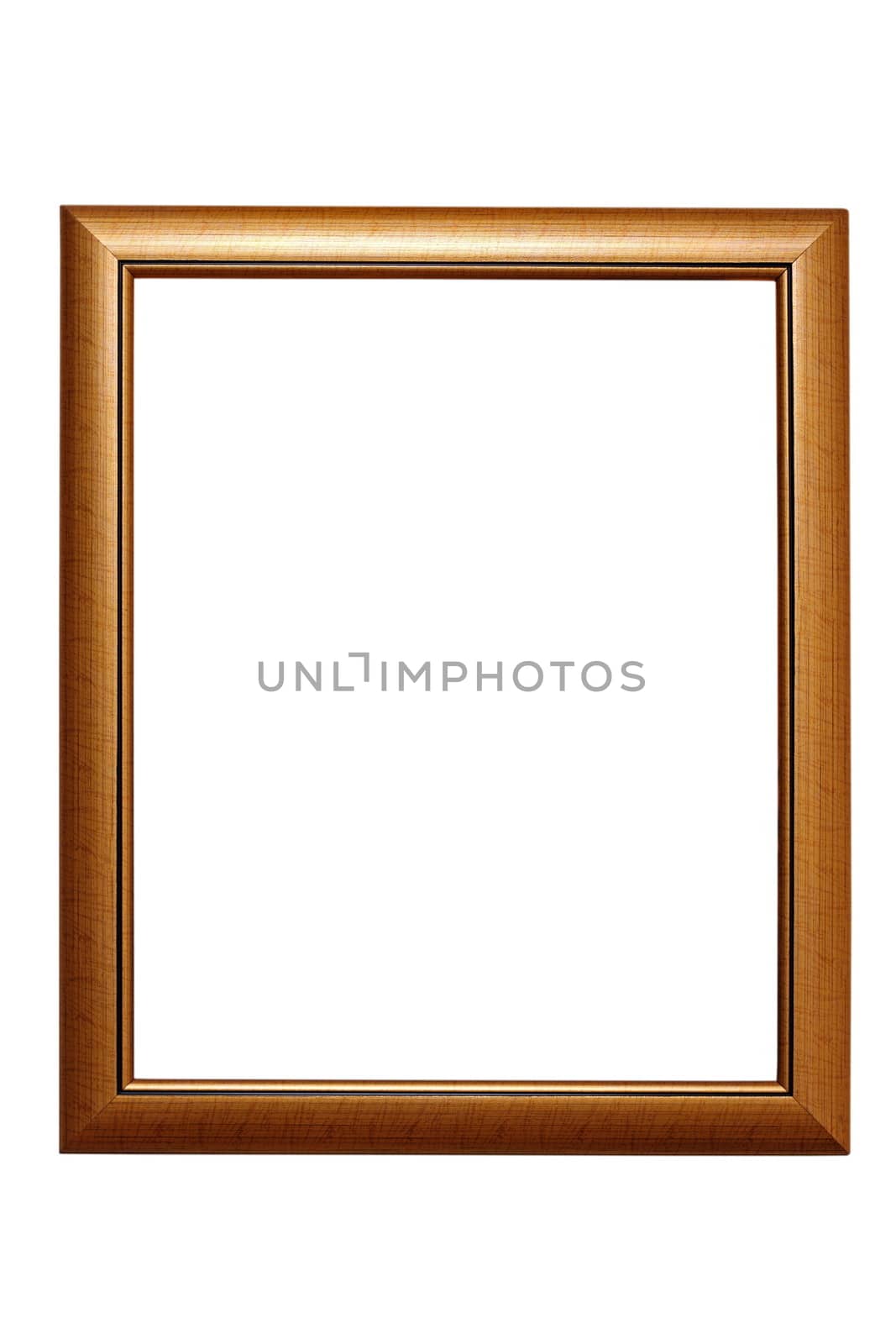 simple empty wooden frame isolated over white background for your design