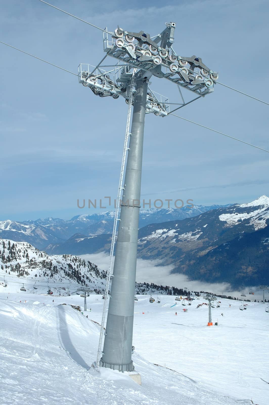 Chair lift steel support