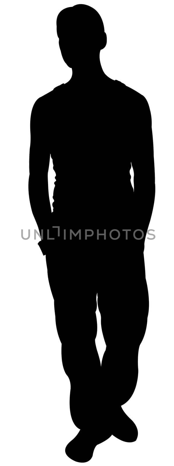 standing man silhouette vector