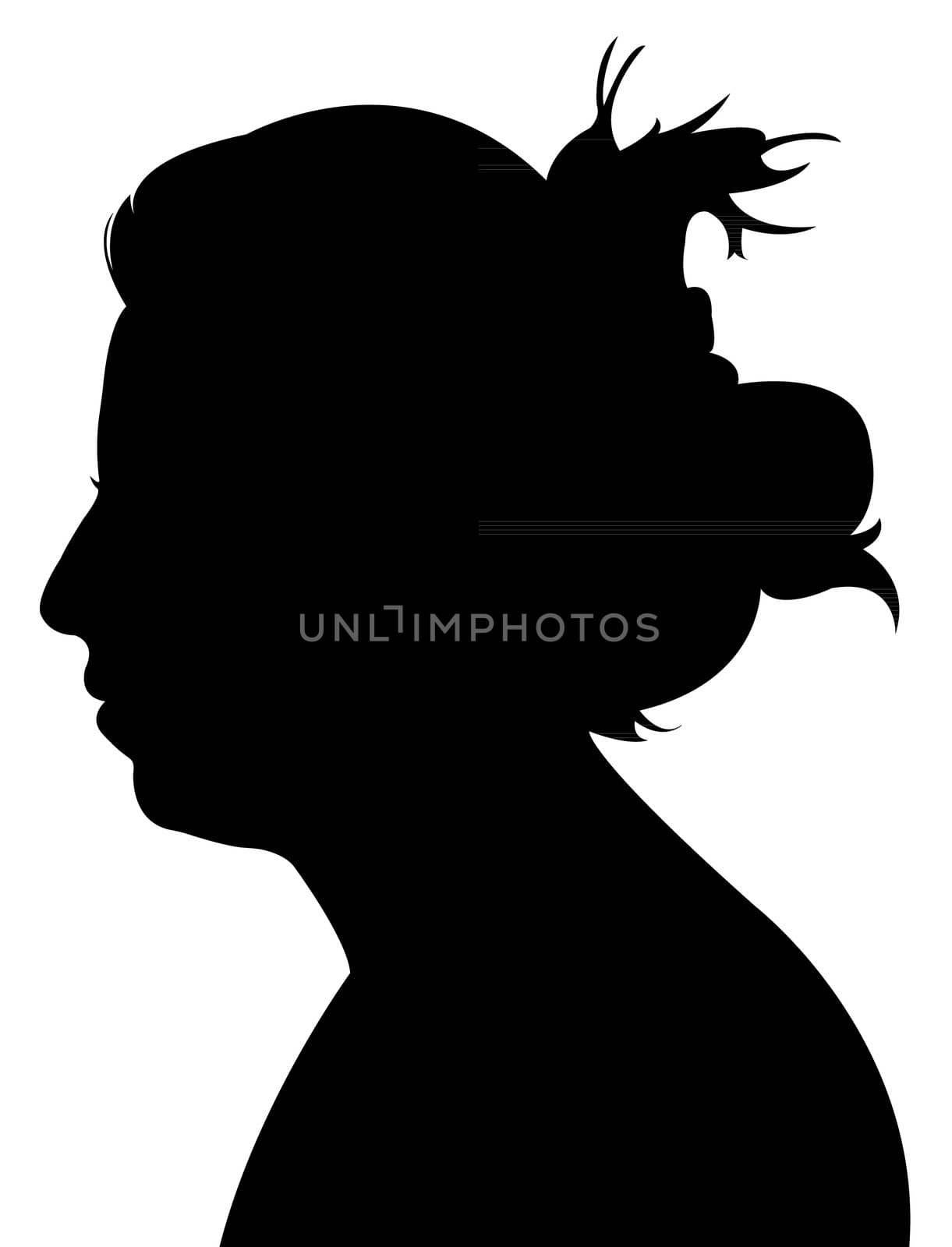 lady head silhouette vector