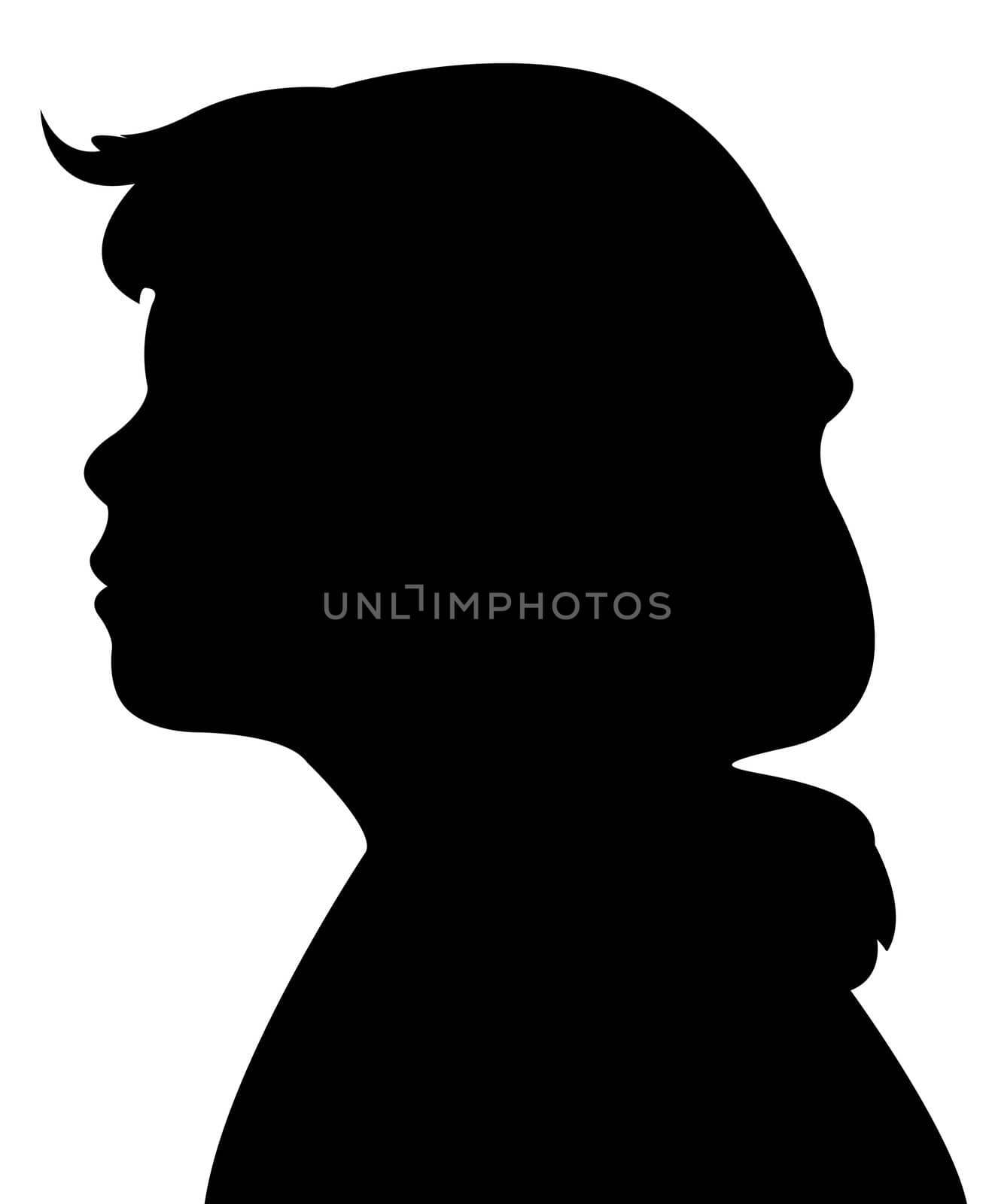 a girl head silhouette vector