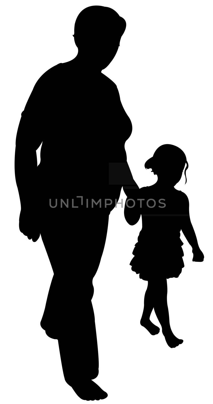 mom and baby boy walking silhouette vector
