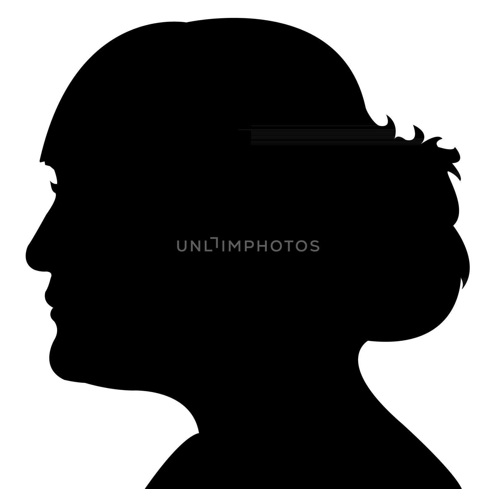 lady head silhouette vector by Dr.G