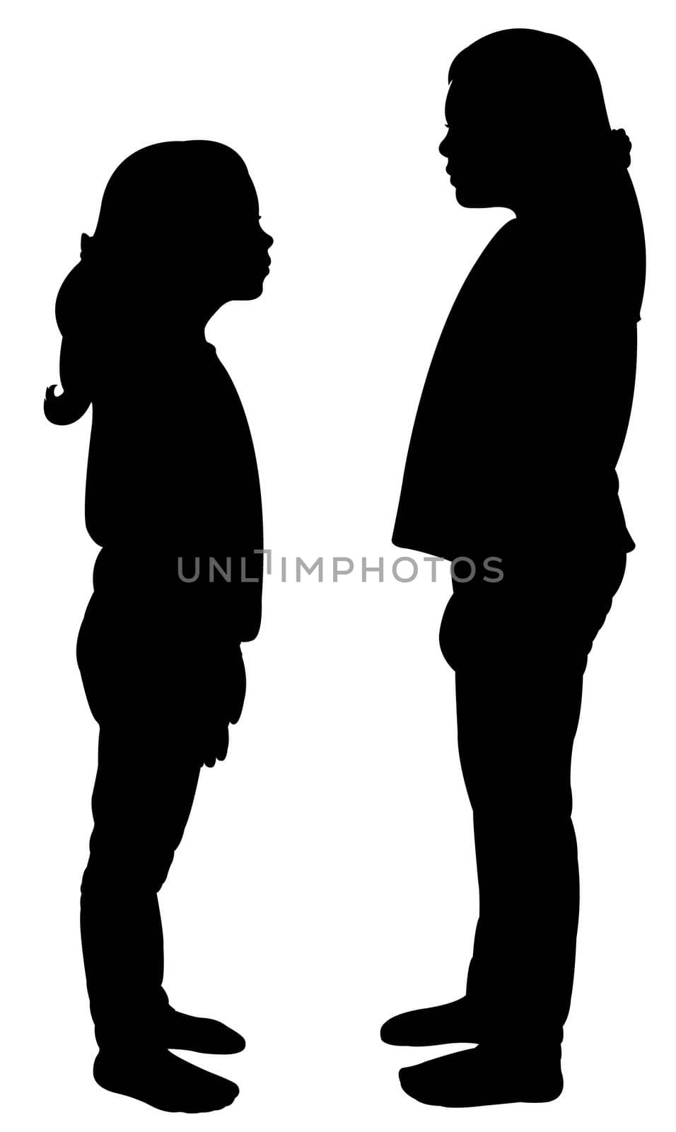 friends together silhouette vector