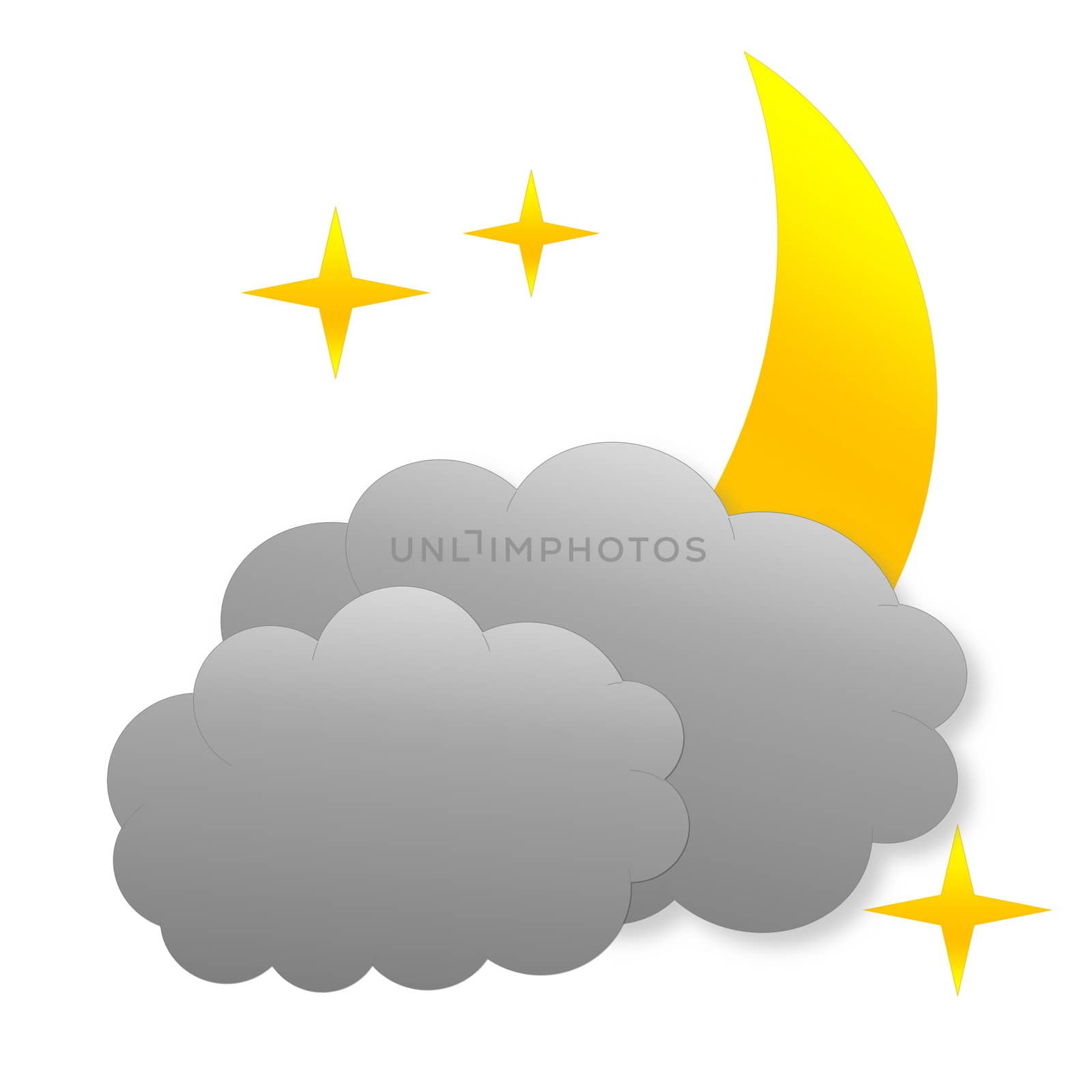 Cloudy night as weather icon by Elenaphotos21