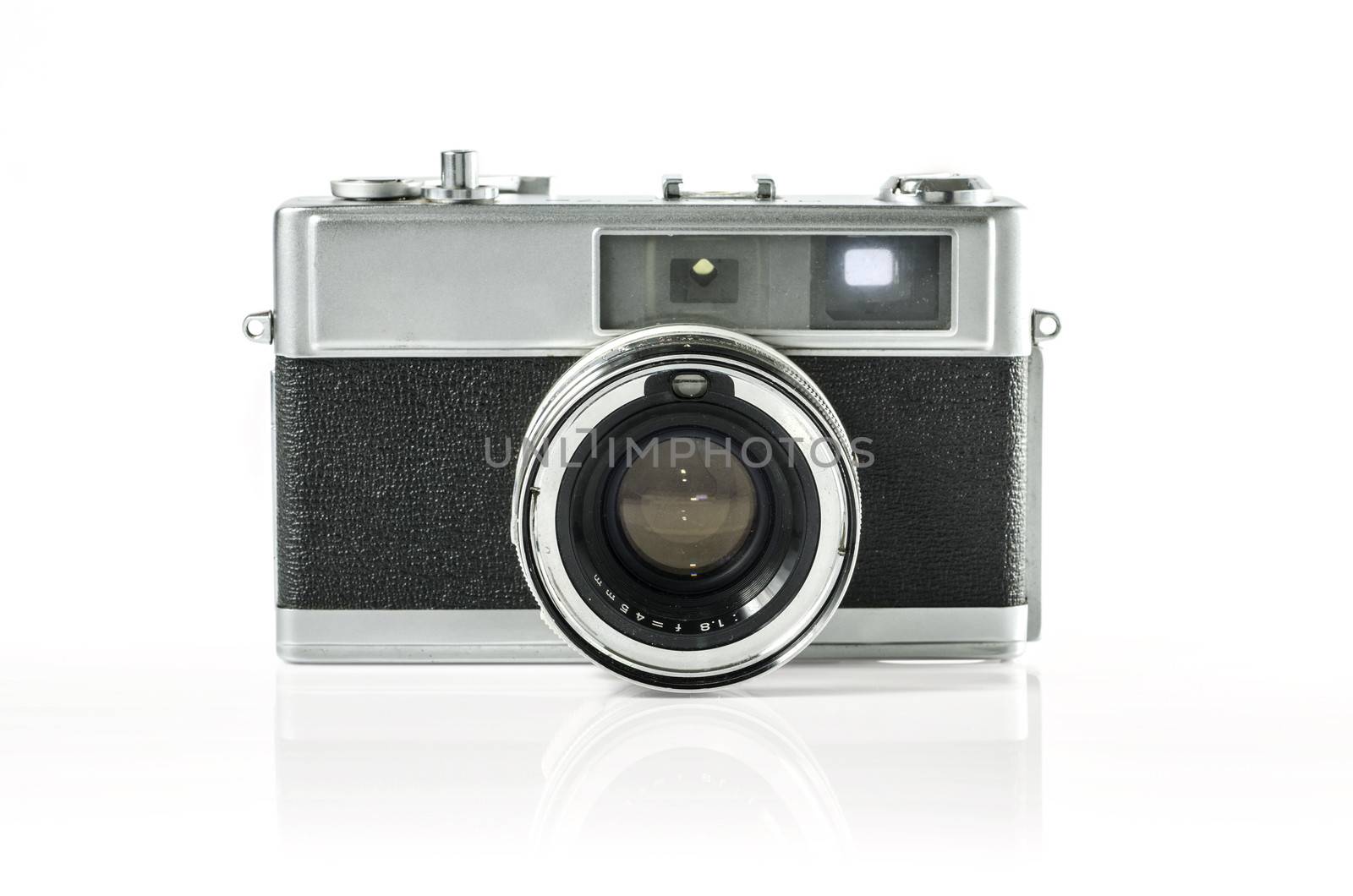 Retro photo camera isolated on white  by 9george