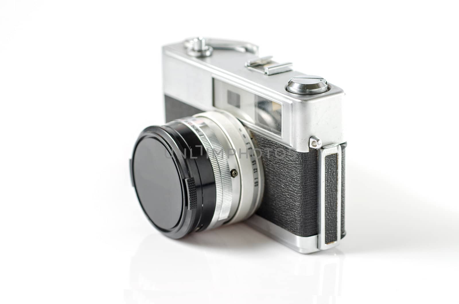 Retro photo camera isolated on white  by 9george