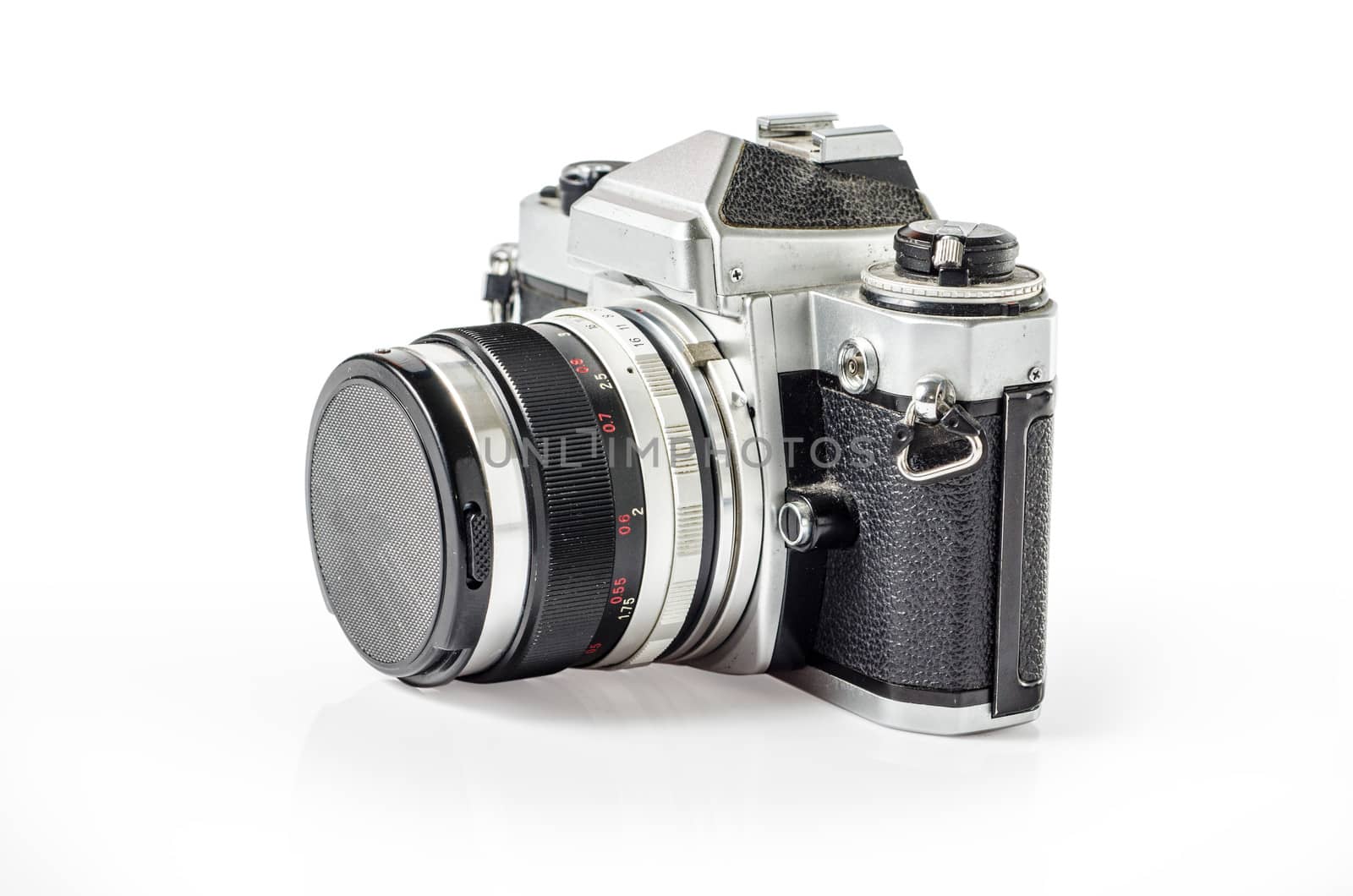 retro photo camera isolated on white  by 9george