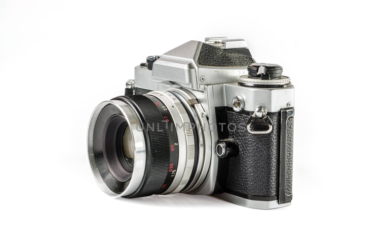 retro photo camera isolated on white  by 9george