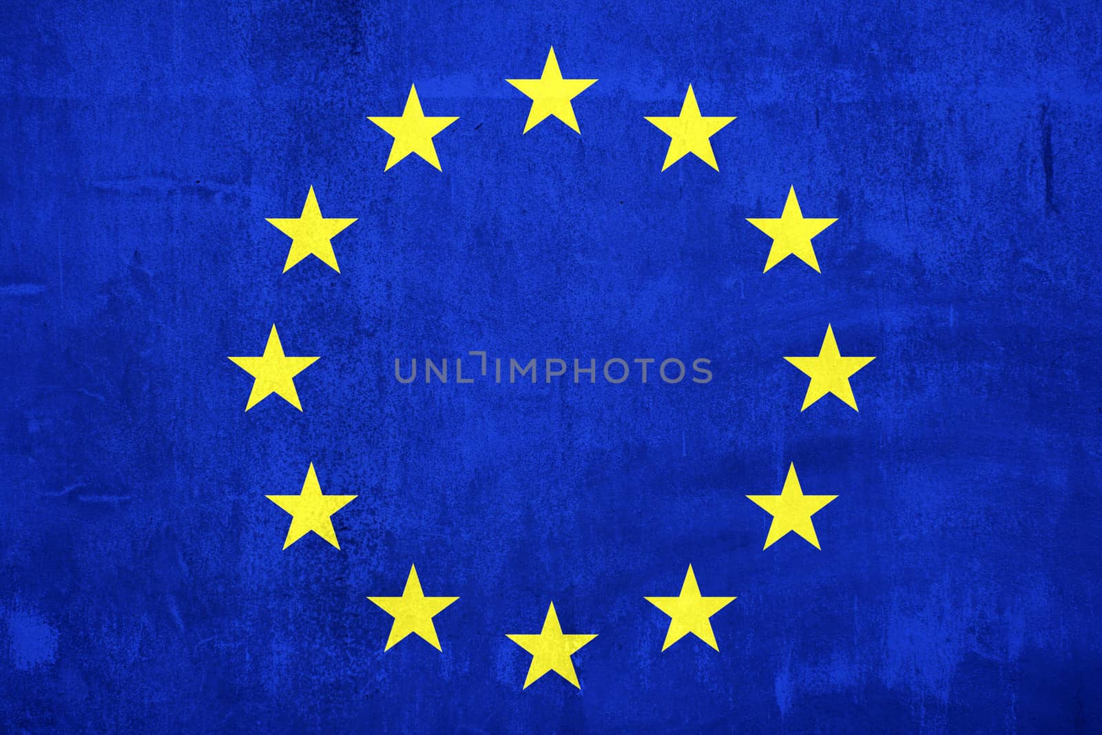 Cement wall paint Euro flag for background