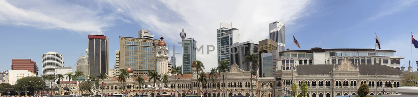 Kuala Lumpur Malaysia City Skyline from Merdeka Square Panorama