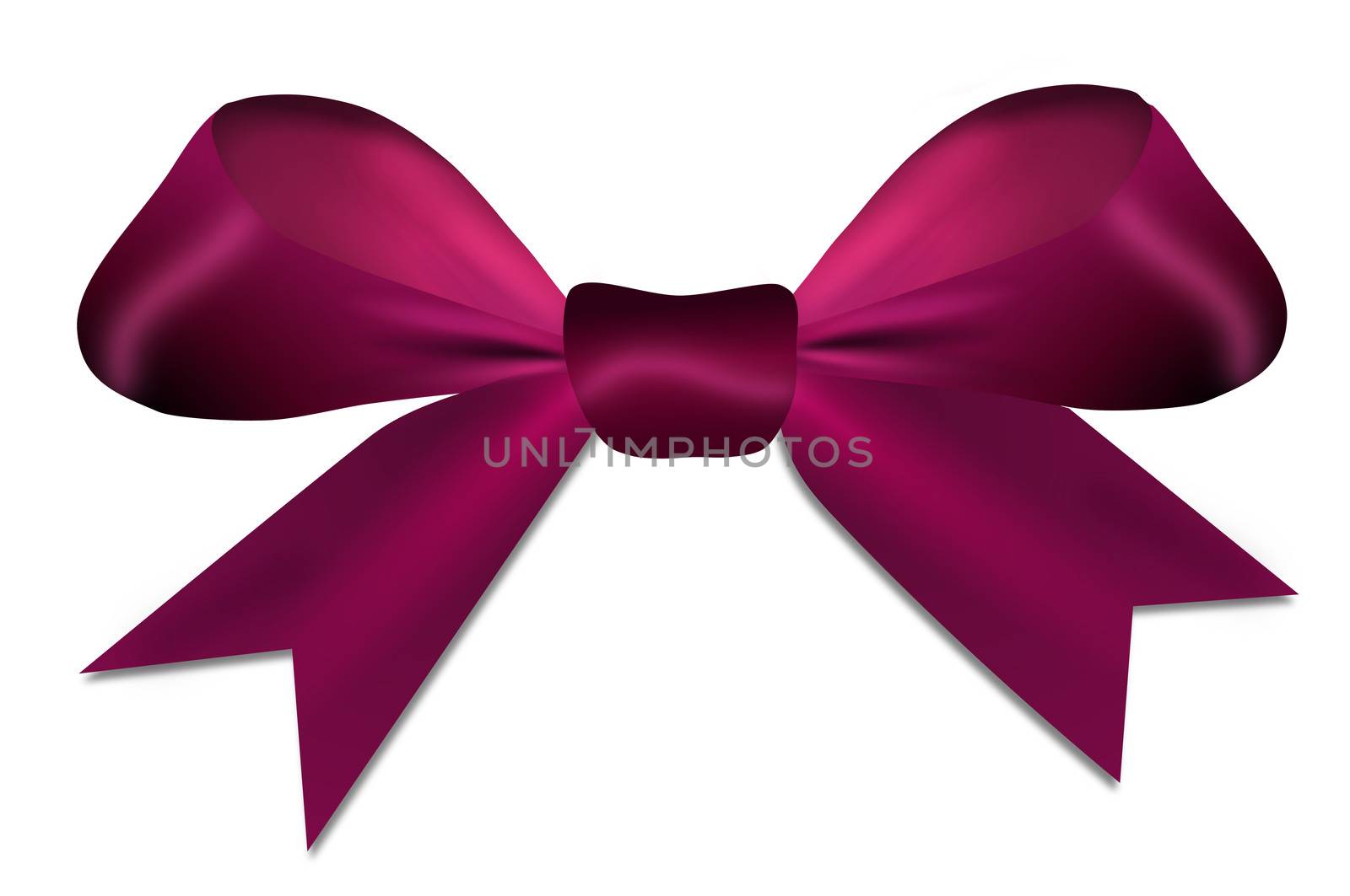 Christmas violet red bow isolated on a white background