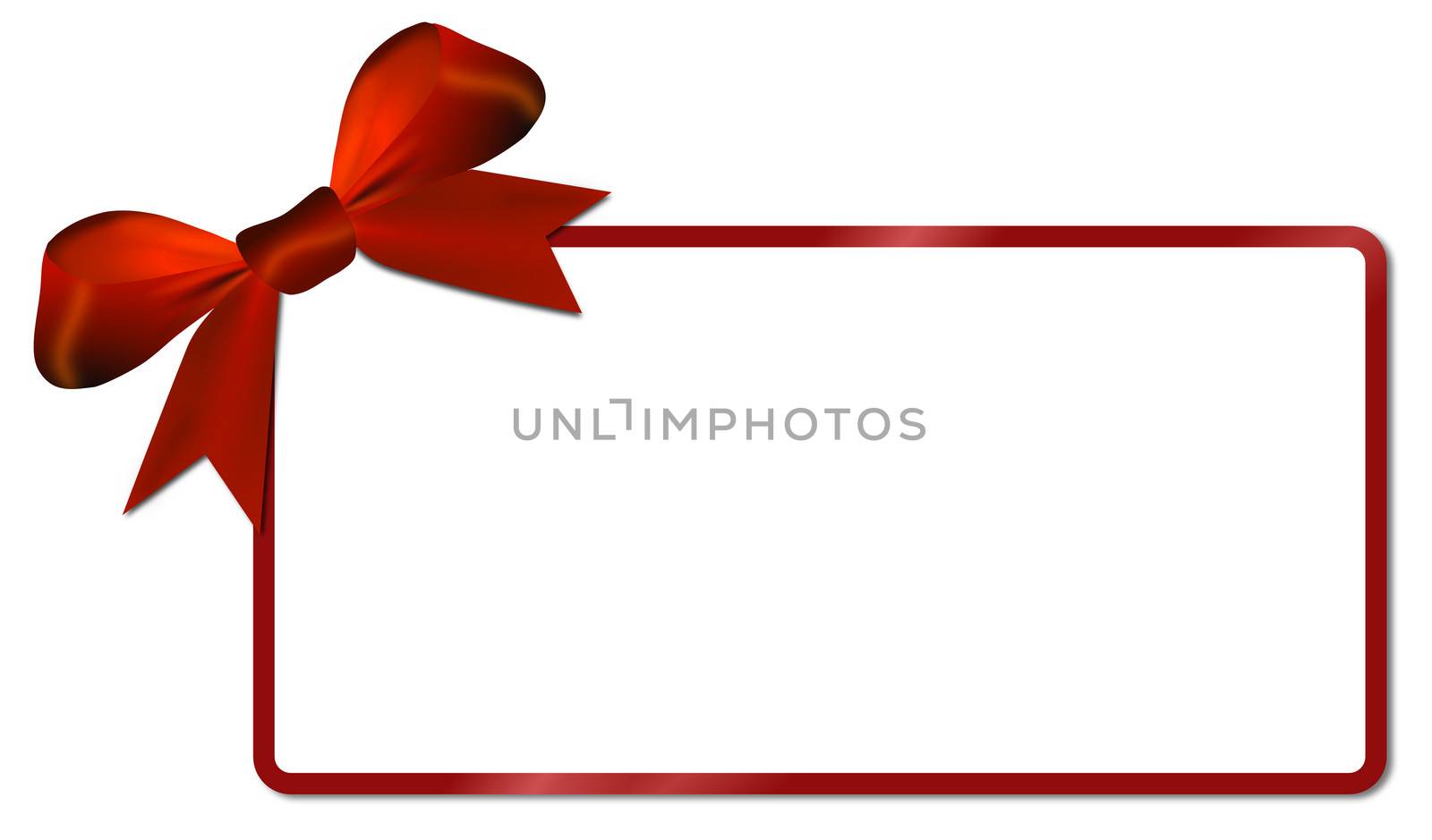 Christmas card,white paper with red bow,copy space