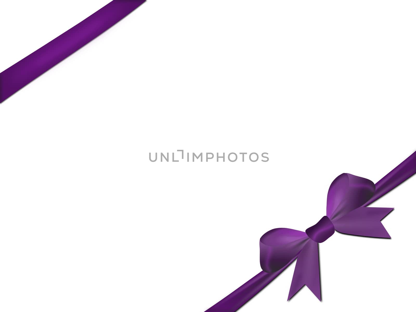 Purple bow isolated on a white background