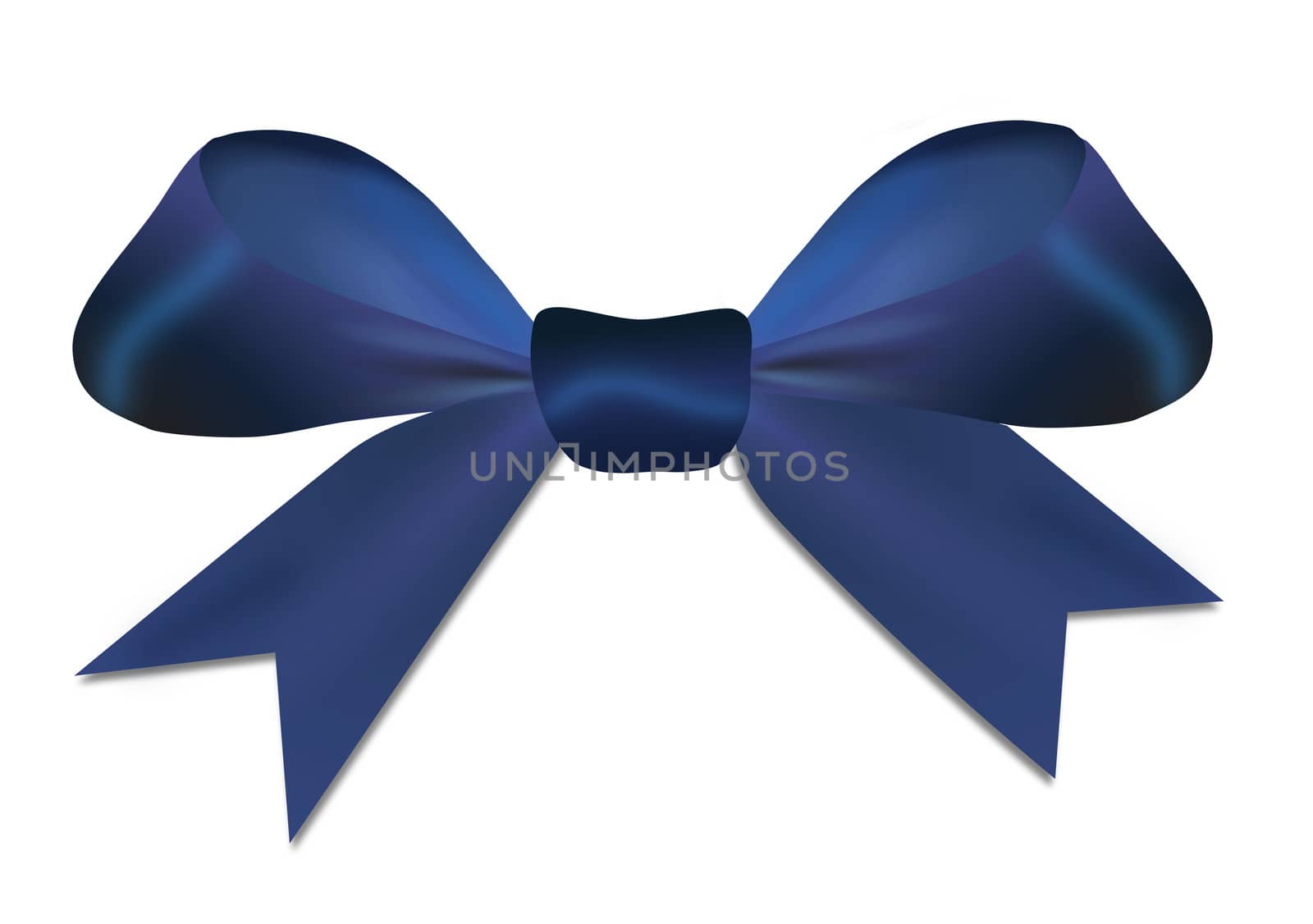 Christmas blue bow isolated on a white background