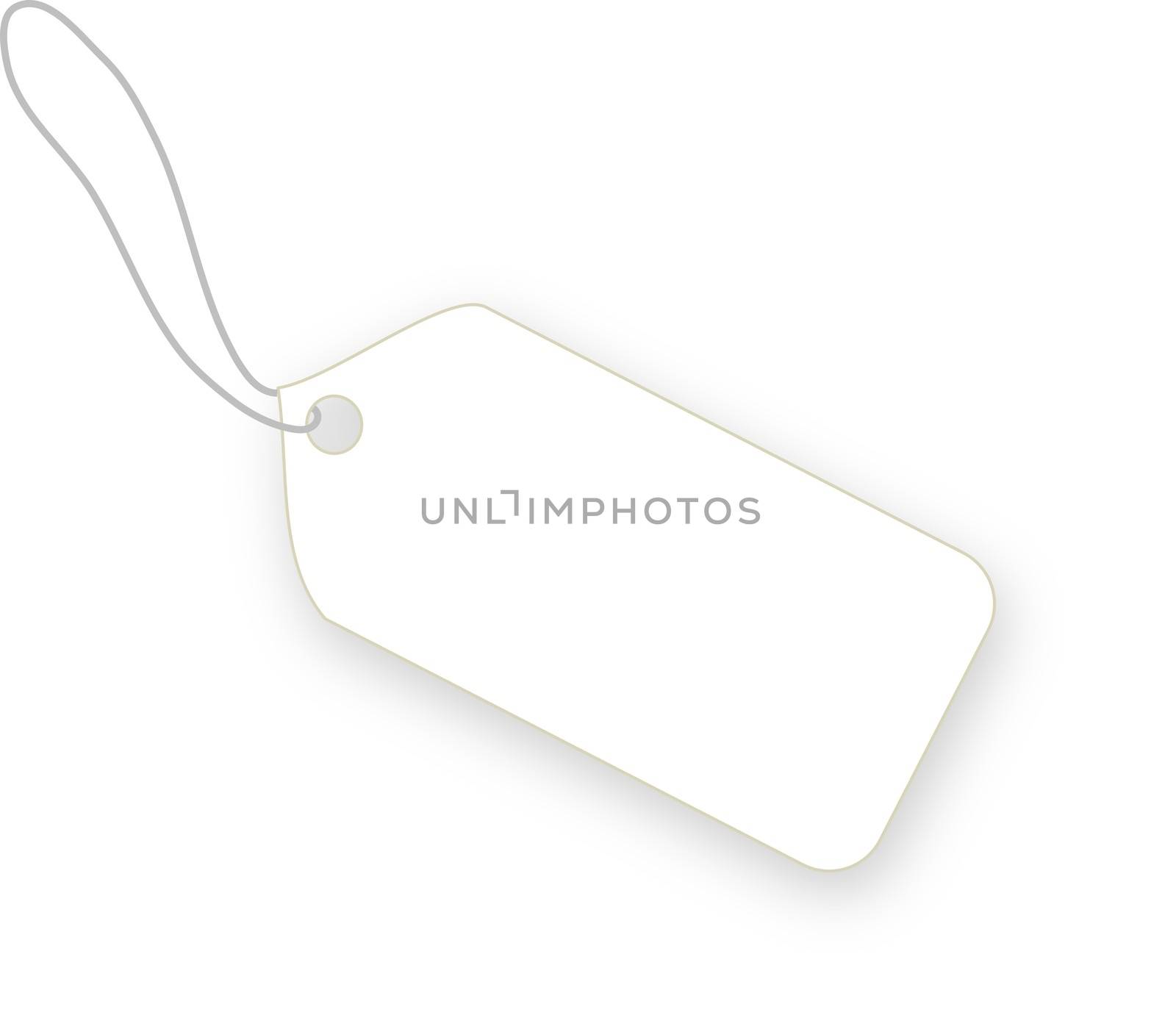 White tag on white background